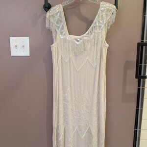 Vintage silk and hand beaded flapper dress